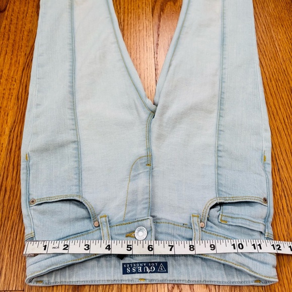 Guess big girls two tone denim blue high low raw hem preppy jeans - Picture 9 of 15